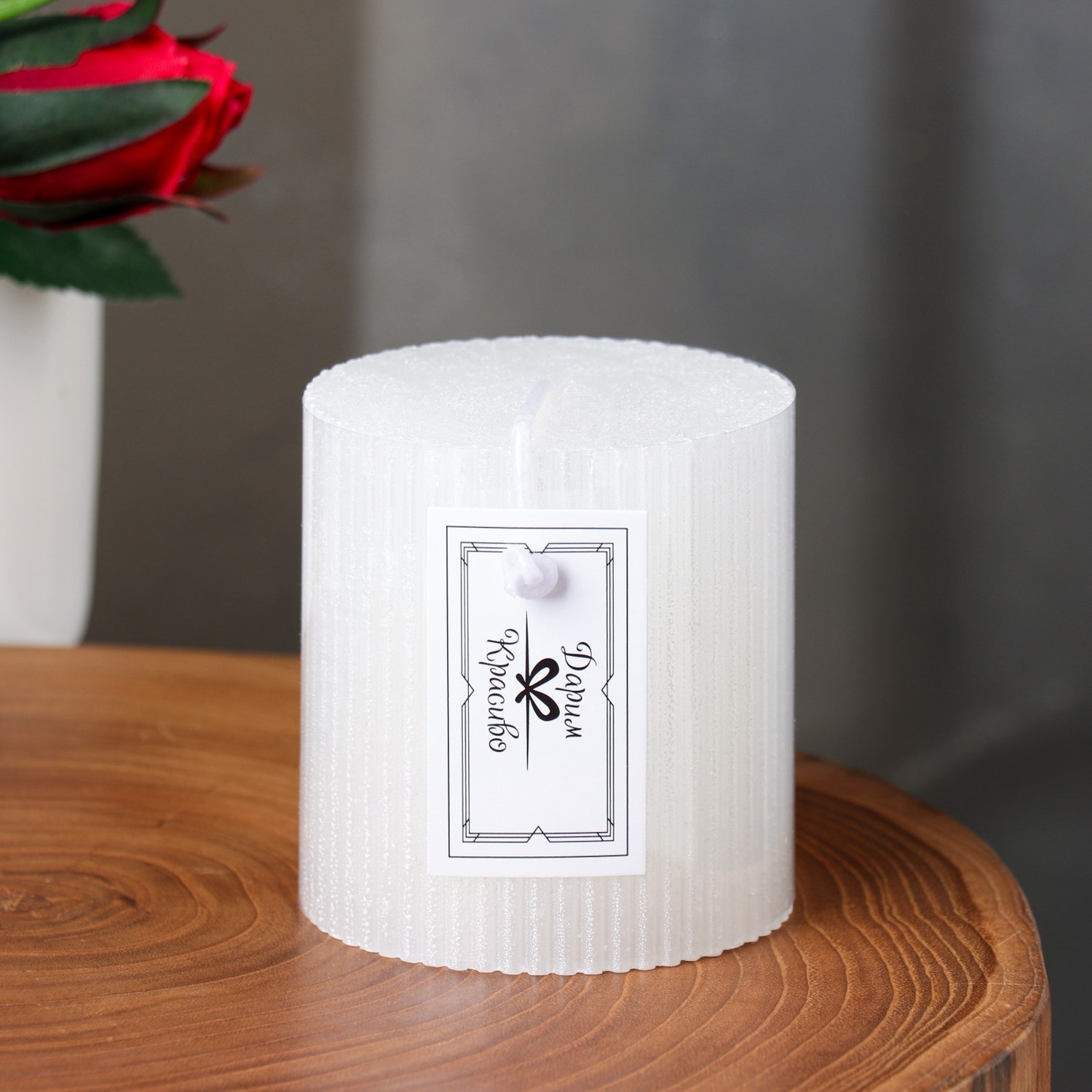 Свеча "Рельеф", 7×7.5см, перламутровый металлик   9814724