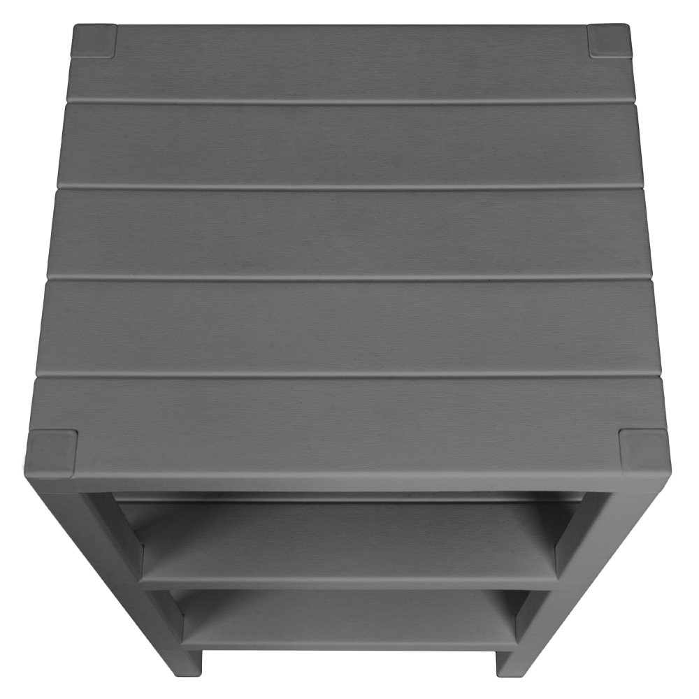 Этажерка пластм. "Nature" 3-х ур.: 3полки, в.0,725м,ш.0,384м,гл.0,33м Серый 434286111 "Бытпласт"*1/3