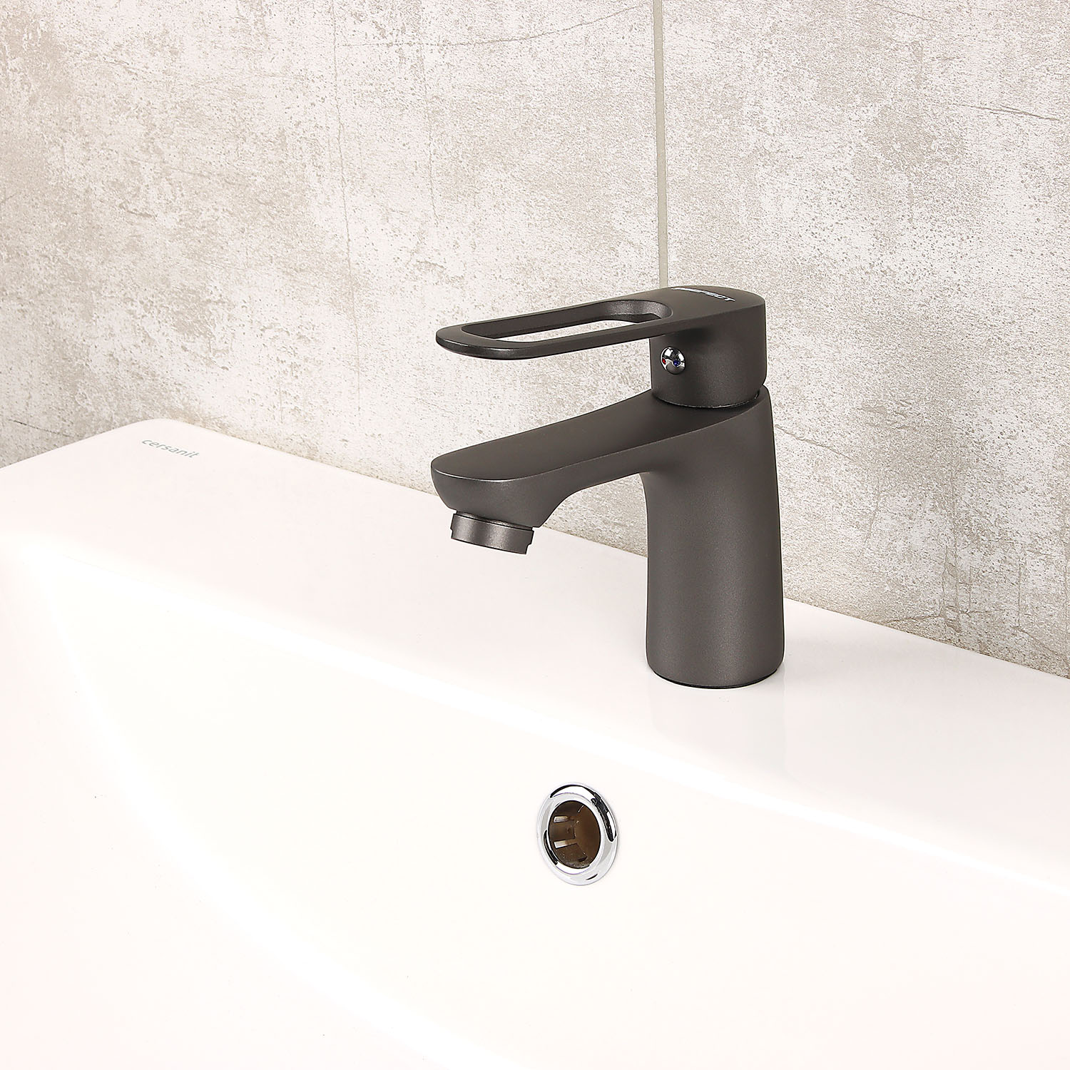 Смеситель для умывальника Эверест B10-15319, короткий излив, рычажный