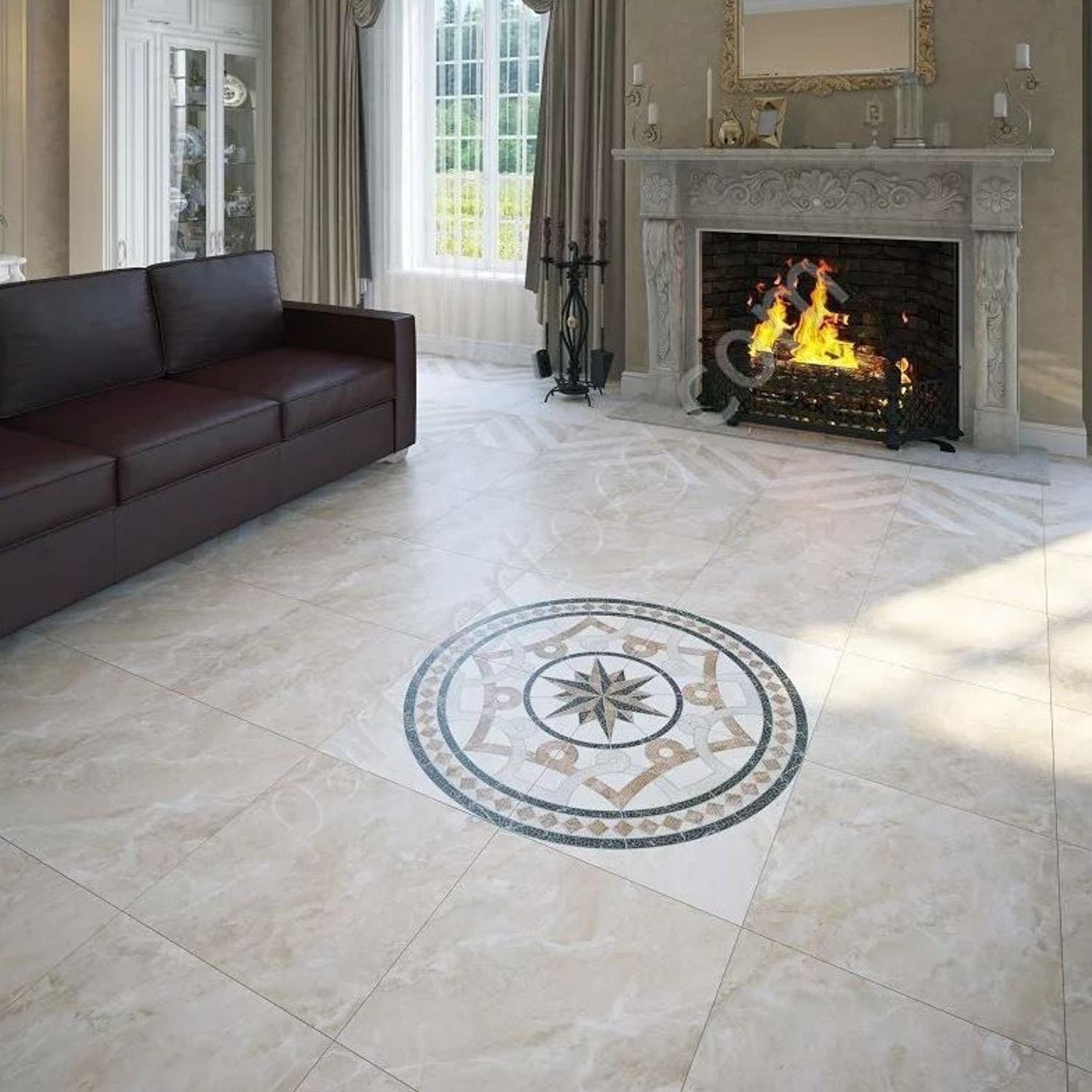 Керамогранит 1.62 м² LB Ceramics Темплар, 450х450х8 мм, бело-серый