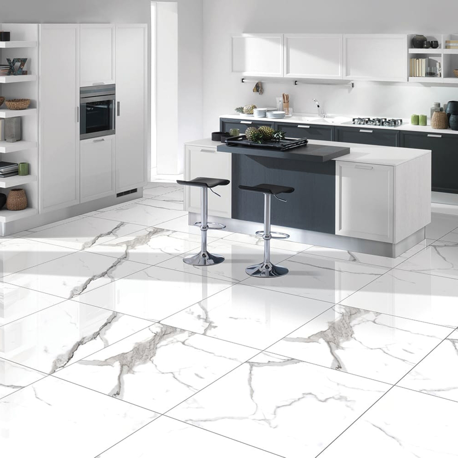 Керамогранит 1.44 м² Primavera Salvatore P107, 600x600х9 мм, полированный, белый