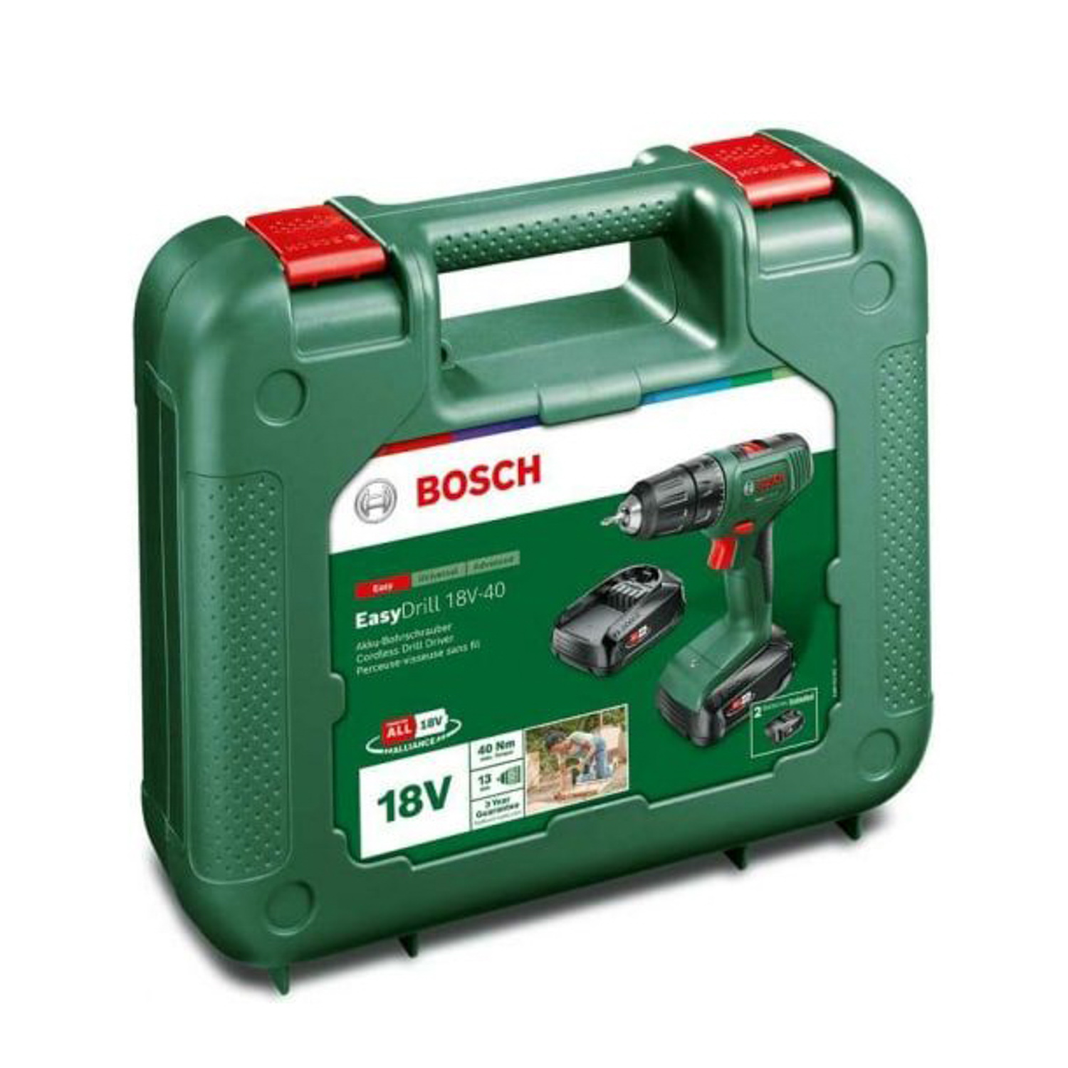 Дрель-шуруповерт 18В 2скор.0-430/0-1630об/мин 40Нм 1.5Ач 2аккум LI-ION EasyDrill 18V-40 BOSCH *1