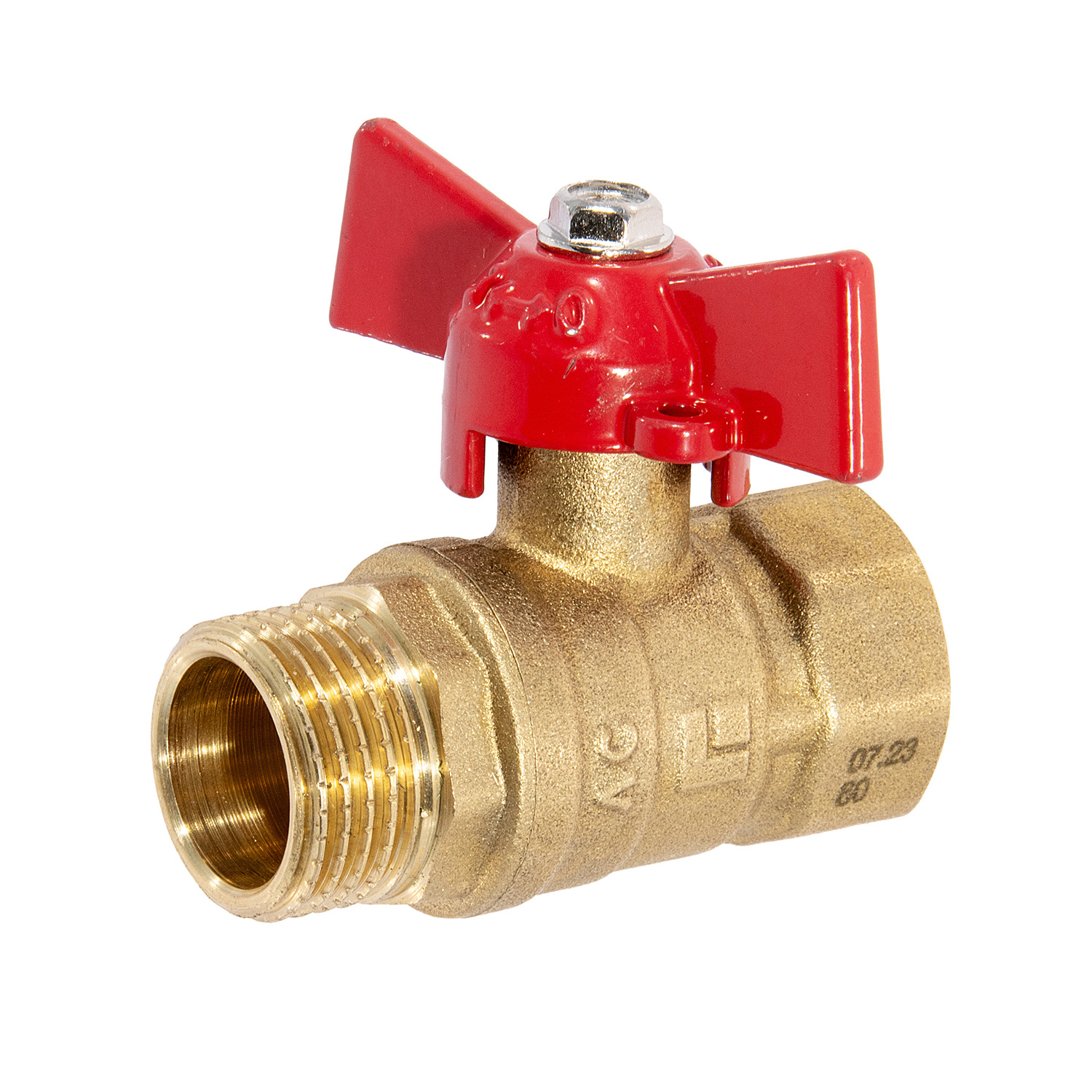 Кран шаровый 1/2" (Ø15) М/М бабочка VALTEC (BASE) 217 *1/16/256