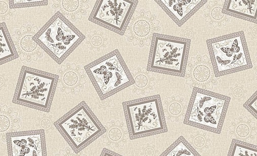 Клеёнка на нетканой основе "Мажор" "Салфетки с бабочками" бежев. шир.1,35м 640/2 "Колорит" *20
