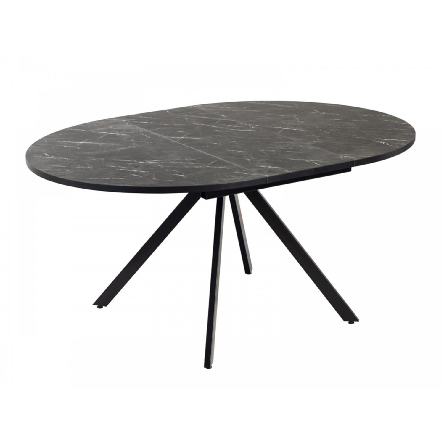 Стол обеденный круглый раздв.ЛОКИ d1200(+380)мм h750мм ДУБ ГАЛИФАКС ТАБАК+опора мат.черный*1