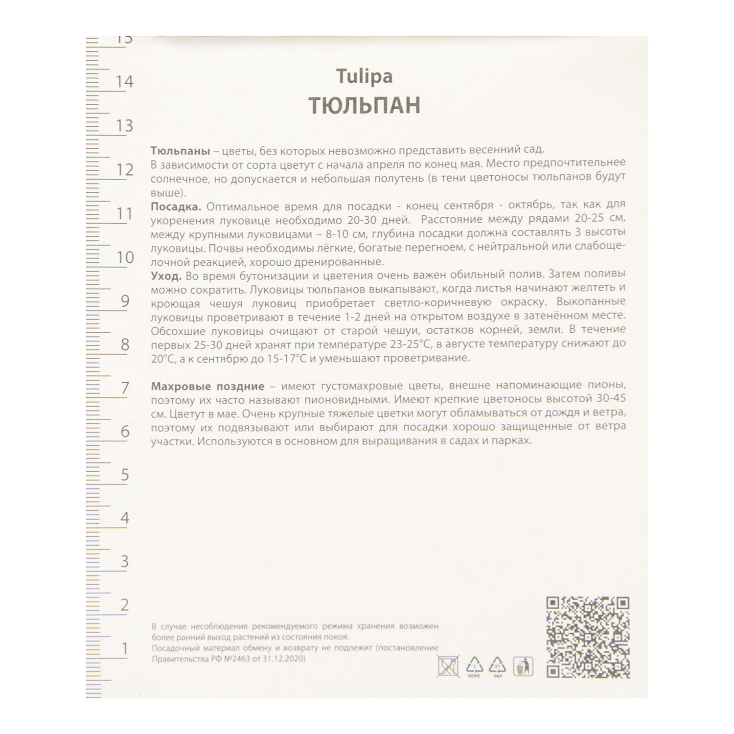 Тюльпан Махровый поздний Данслайн 11-12/5шт