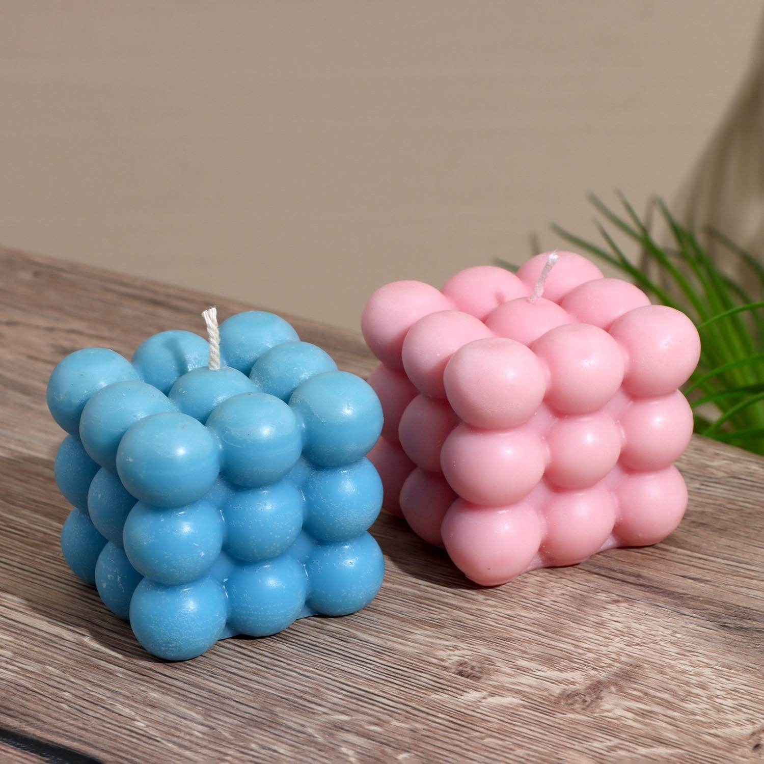 Свеча фигурная формовая «Шарики 3 слоя», 6×6×6 см, соевый воск, МИКС