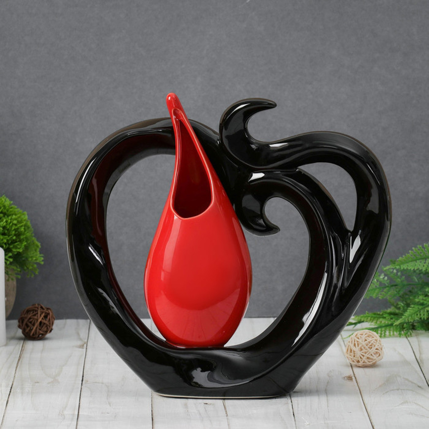 Ваза керамика настольная "Капля" вензеля, 24,5х23 см, микс 4145095