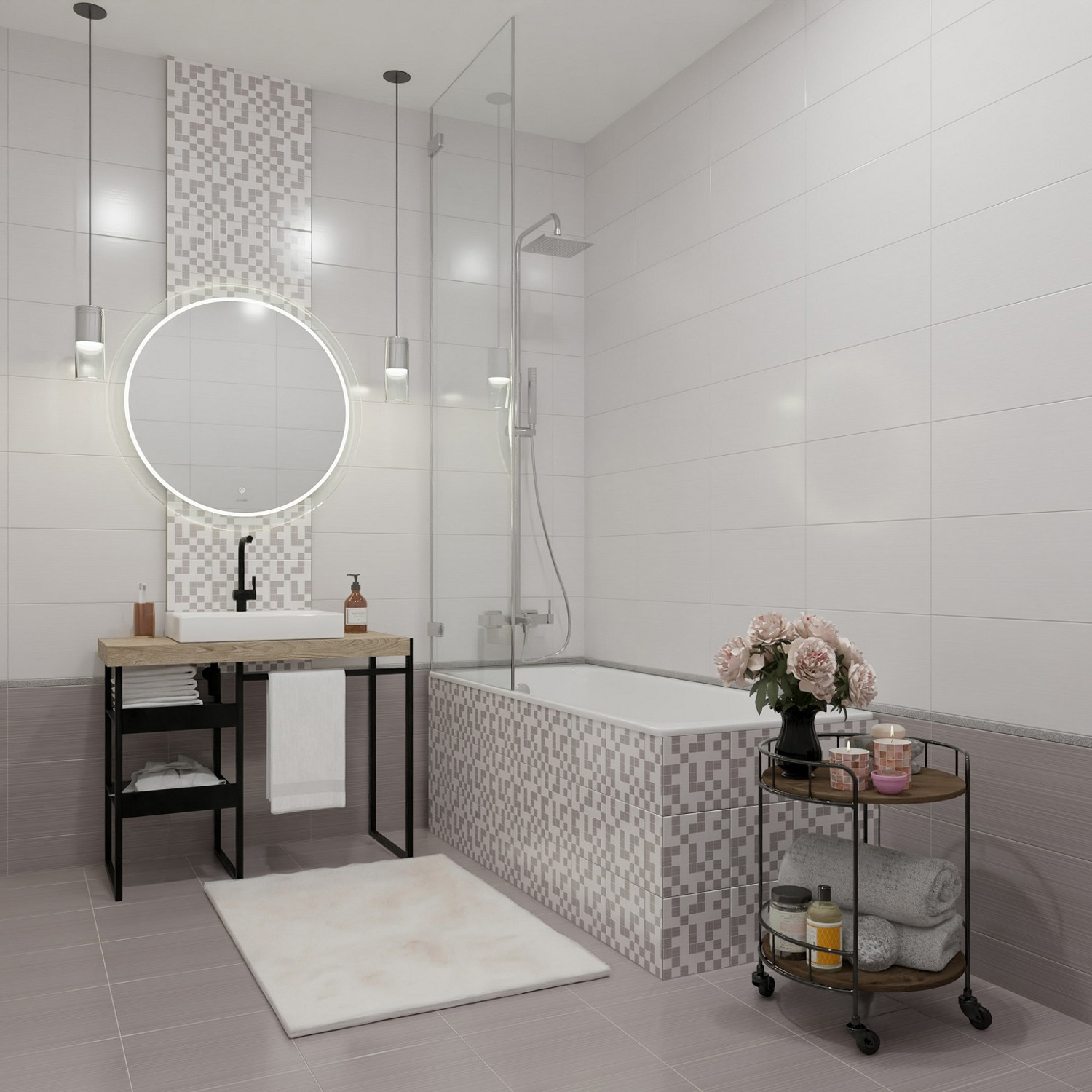 Плитка настенная Мозаика Грей 1 200*200 2020-23 *1/5