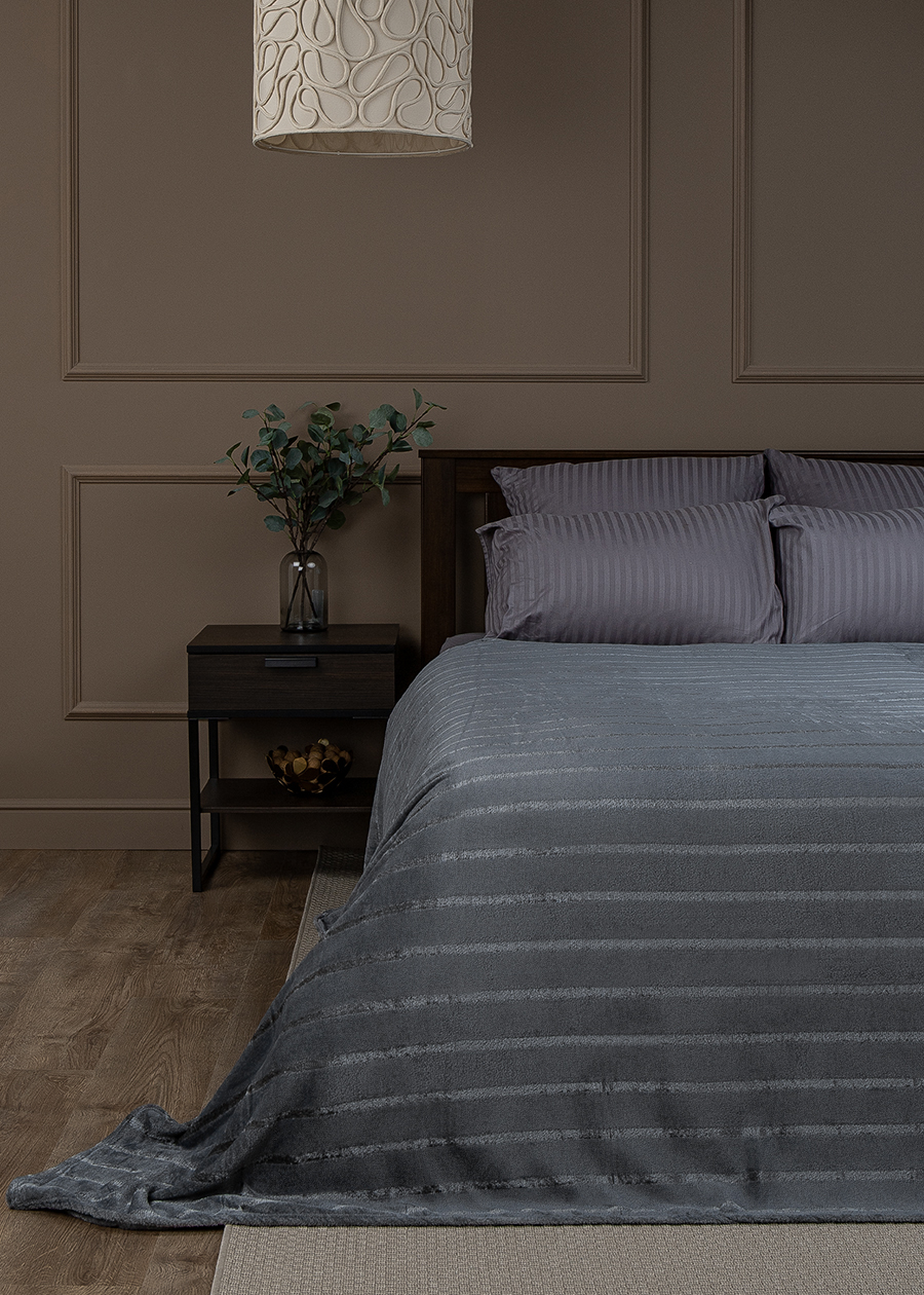 Плед 150*200см фланель однотонный страйп темно-серый TF FNS GY3 1520 17-0000 Absolute *1 Плед 150*200см фланель однотонный страйп темно-серый TF FNS GY3 1520 17-0000 Absolute *1