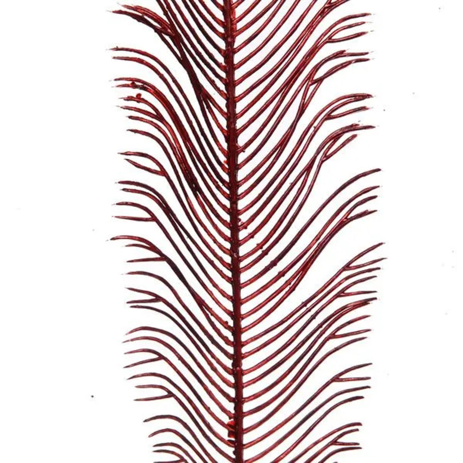 Ветка декоративная "Волшебное перо" 53 см, Рубин