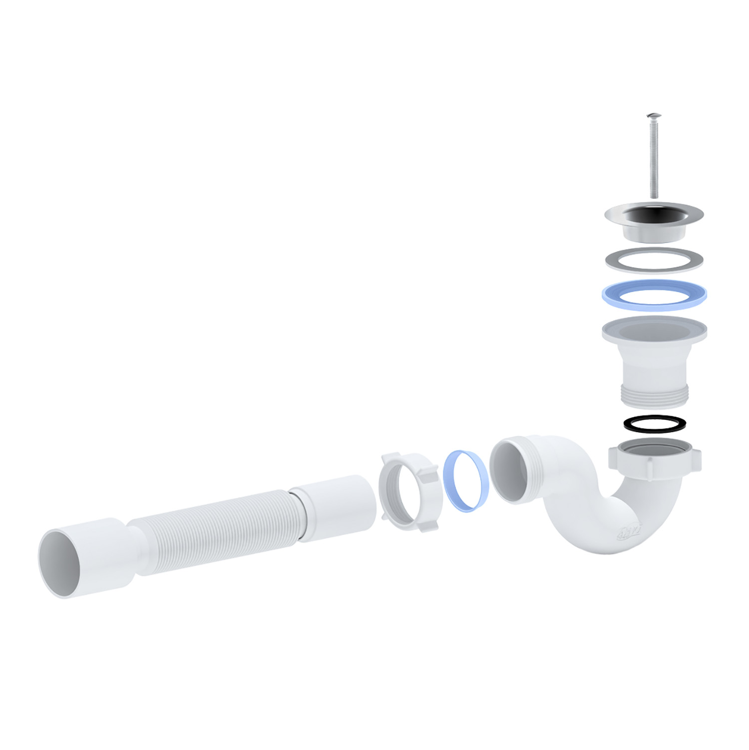 Сифон для душевого поддона 1 1/2"*40 с гибкой трубой 40x50 АНИ E115 *1/45