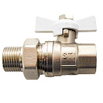 Кран шаровый 3/4" (Ø20) М/П бабочка с американкой STI (3664) *1/8/80