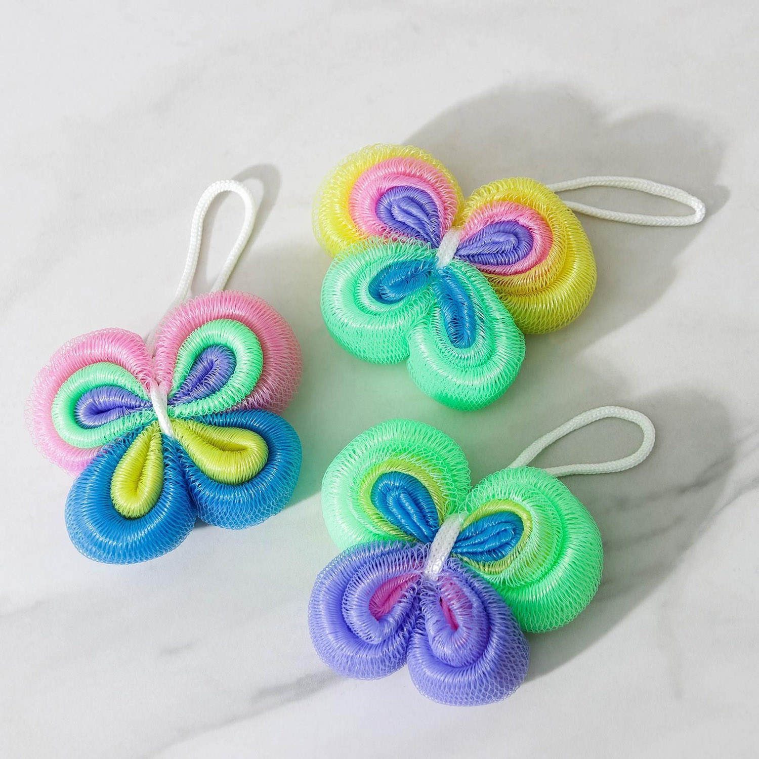 Мочалка для тела 30 гр. "Бабочка", цвет МИКС