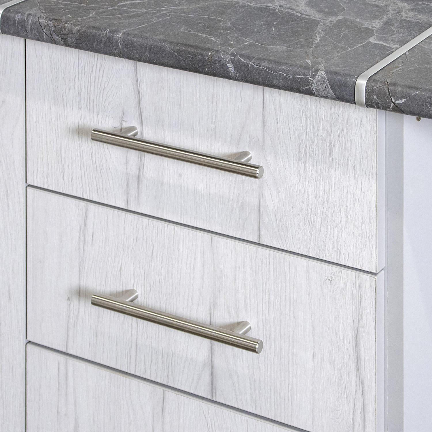 Шкаф напольный 400х850х600 мм BROZEX-WOOD Camellia, с тремя ящиками, серый / юта