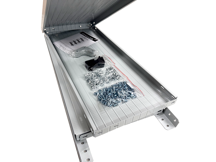 Стеллаж металл. "Steller" выс.1,95м, шир.1,0м, гл.0,5м, 4полки (мах нагр.на полку 100кг), Серый *1