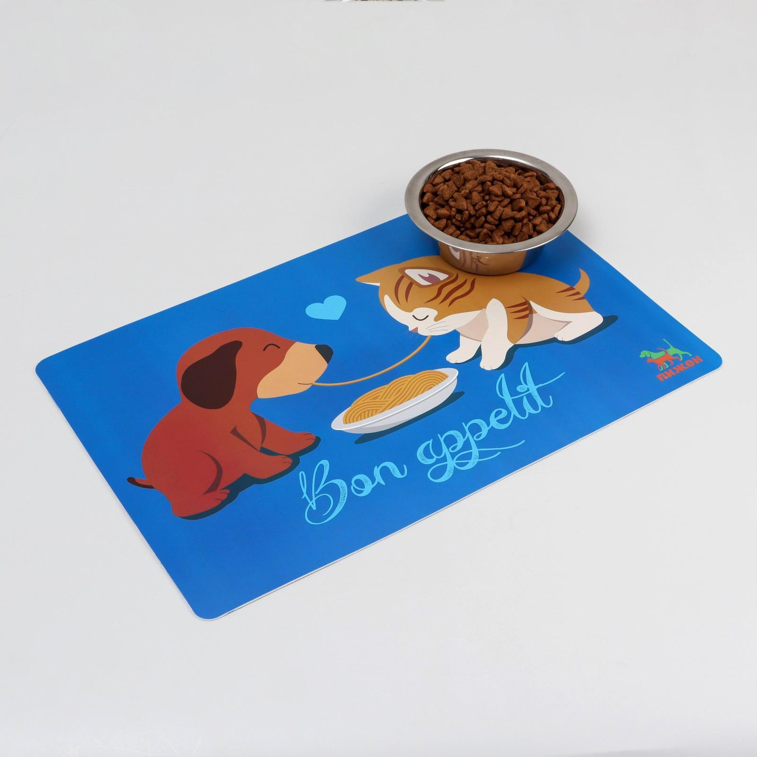 яяяКоврик под миску "Пижон" с нескользящим основанием, 43 х 28 см, "Вместе вкуснее"   6249022