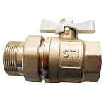 Кран шаровый 1" (Ø25) М/П бабочка с американкой STI (3665) (аналог АК661)*1/50