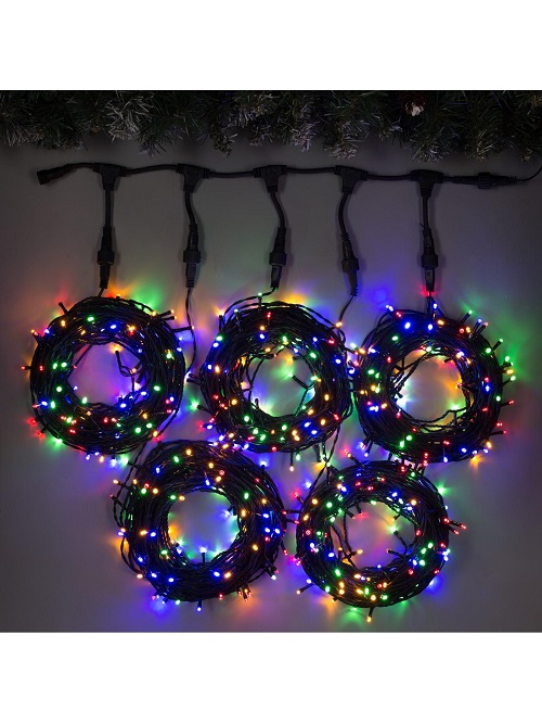 Гирлянда уличная Клип-лайт 20м 5 нитей 665LED мульти черная нить IP44 5167240 *1/10