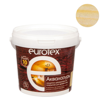 Защитно-декоративное покрытие 0.9 кг для древесины Eurotex Аквалазурь, акриловое, бесцветный