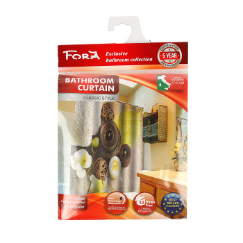 Штора для ванной "Фора" п/эстер 180*200см "SPA" с кольцами РН18 *1/24