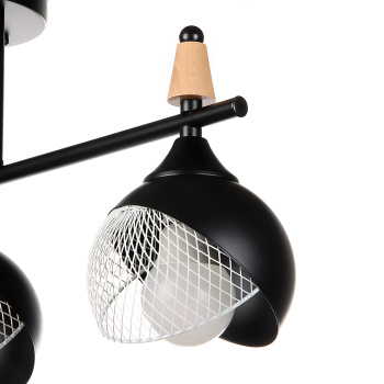 Люстра N6418/3 BK+WOOD 3*40W E27 220V (l-560; w-120; h-270)  VERNER LIGHTING *1
