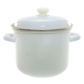 Кастрюля эмалированная 4,5л d200мм крышка с пл.р., обод нерж., без деколи С-1615АП2 *1/4