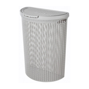 Корзина для белья пластм. 45л "Eco style" 460х265х610мм Св.-Серый арт.431217630 ("Бытпласт") *1/5
