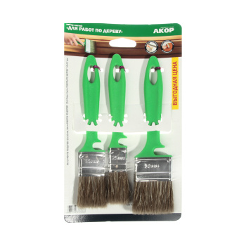 Набор кистей Акор, для работ по дереву