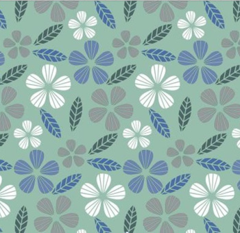 Клеёнка на нетканой основе "Мажор" "Цветочки, лепестки" гол.-бирюз.-бел. ш."1,35м 596/9 "Колорит"*20
