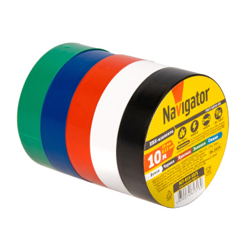 Изолента Navigator NIT-B15-10/S Набор 5 цветов 61313 *1/60