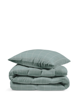 Комплект 2сп поплин Niteva 21297-1 клетка голубой пододеяльник + наволочка 70*70см - 2шт *1/8