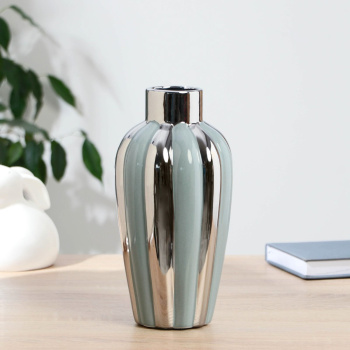 Ваза керамика настольная "Далки" d=5,5см, h=23х12 см, голубой  9750405