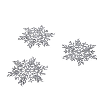 Подвеска "Волшебная снежинка" 11,5 см (набор 3 шт), Серебро