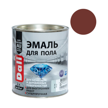 Эмаль алкидно-уретановая для пола красно-коричневая 2 л ДАЛИ (RAL3009) *1/3/192
