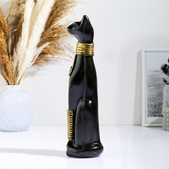 Фигура "Кошка египетская сидит" черная, 31х7х7см 9683308