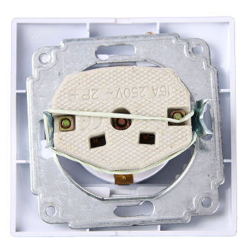 Розетка Intro Plano СП 1-мест. белая зк крышка 2P+E Schuko 16А-250В IP20