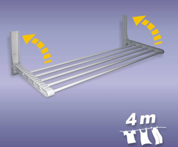 яяяСушилка для белья настенная откидная "Бриз" 6-ти рядная, шир.0,6м Белый "Lakmet" *1/10