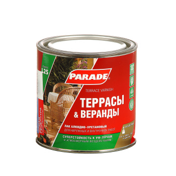 Лак алкидно-уретановый для террас глянцевый 0,75 л PARADE L-25  *6528