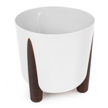 Кашпо пластм. "Жардин" 21л d верха 350мм h330мм с съем дрен.решеткой Белый М9127 *1/2