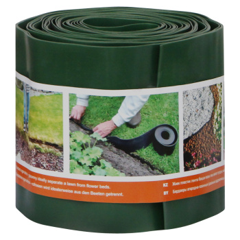 Бордюрная лента Садовая для грядок, клумб "гофра" пласт. выс.15см дл.9м Хаки Б-15/9 (Протэкт) *1/2