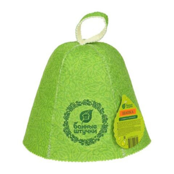 Шапка для бани и сауны с узором и логотипом "Банные штучки", войлок /20