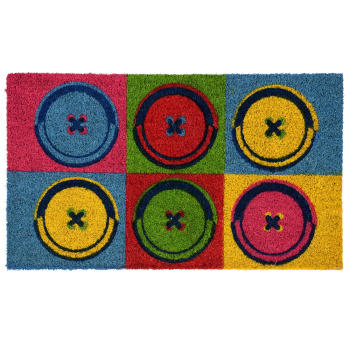 Коврик 35*60 см кокосовый ворс "Пуговицы" на ПВХ основе "VORTEX" (арт.22426) *1