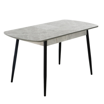 Стол обеденный прямоугольный раздв.ОНИКС ТУНИС СЕРЫЙ+опора мат.черный,под углом*1