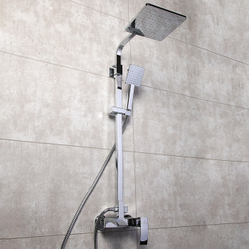 Смеситель д/ванны со стойкой для душа + ручной душ Diadonna D80335103 *1/4