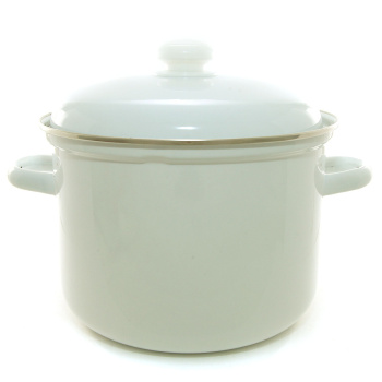 Кастрюля эмалированная 6,0л d220мм металл.кр.с пл.р.,об.нерж.,без деколи С-1618АП2 *1/4