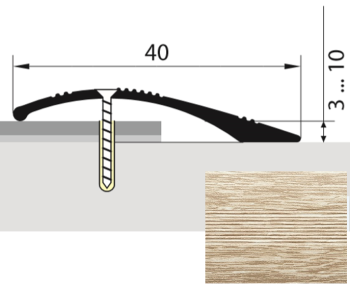 Порог-стык разноуровневый 40х900 мм Русский профиль, дуб беленый