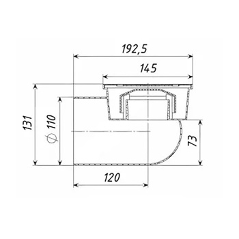 Трап горизонтальный д110 хром *1/10