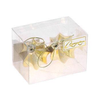 Ёлочные игрушки "Таинственное очарование" Капля 8 см (набор 2шт), золото