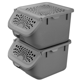 Контейнер д/овощей пластм. 7,8л 275Х240Х175мм Серый арт.434293011 ("Бытпласт") *1/6